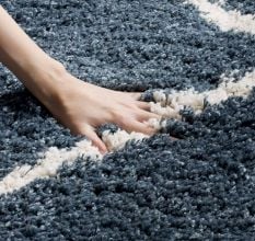 Modern Blue Shaggy Living Mat